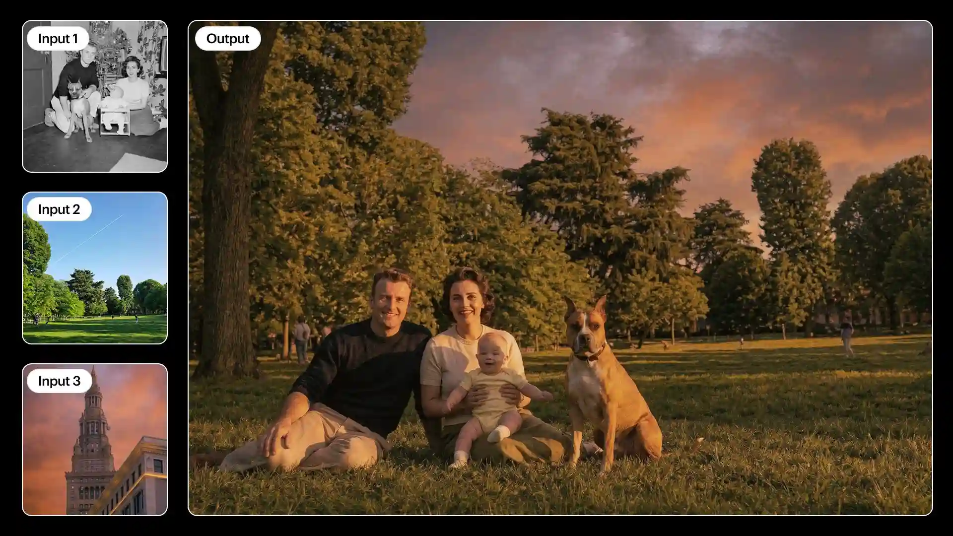 Uni-1 multi-reference image fusion and control